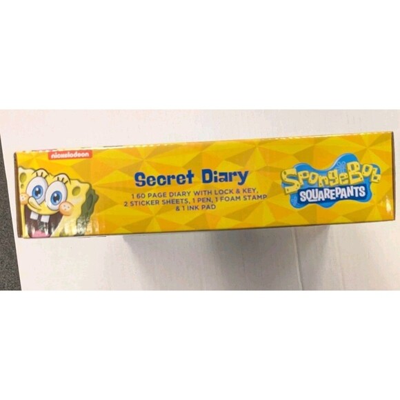 SpongeBob SquarePants Secret Diary Set Journal Lock & Key NEW NIB Inkology - Picture 6 of 6